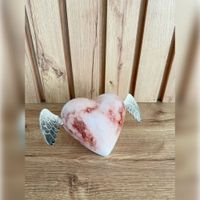 Adorno Corazon con Alas Marble Rose 20x12x12 cm