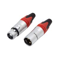 Plug y Jack Canon XLR 3 Pines Rojo LA1312MF-R BATBLACK