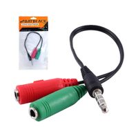 Adaptador 2 Jack 3.5mm a Plug TRRS 3.5mm BT-KY51 BATBLACK
