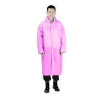 Poncho Para Lluvia Ligero Impermeable- con Manga Capucha y Botones - ROSADO