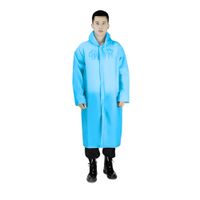 Poncho Para Lluvia Ligero Impermeable- con Manga Capucha y Botones - AZULINO