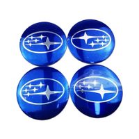 Tapa Central compatible con Aro Subaru 60mm (juego 4 Unids) Color Azul