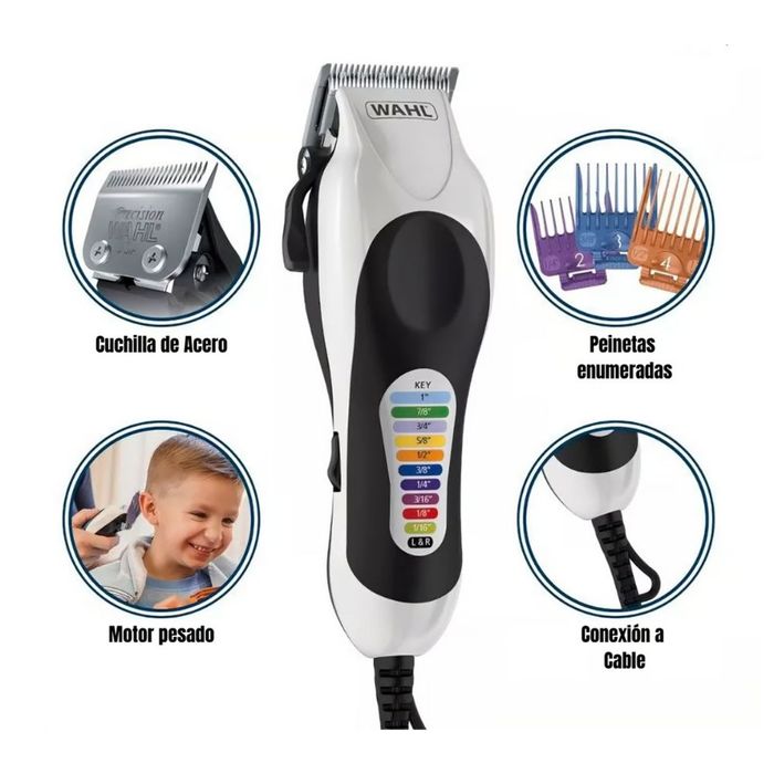 Maquina Wahl Cortar Cabello Color Pro 23 Pzas Promart