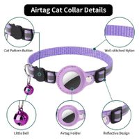 Collar Reflectante Nailon Para Gato Para Airtag Con Cascabel