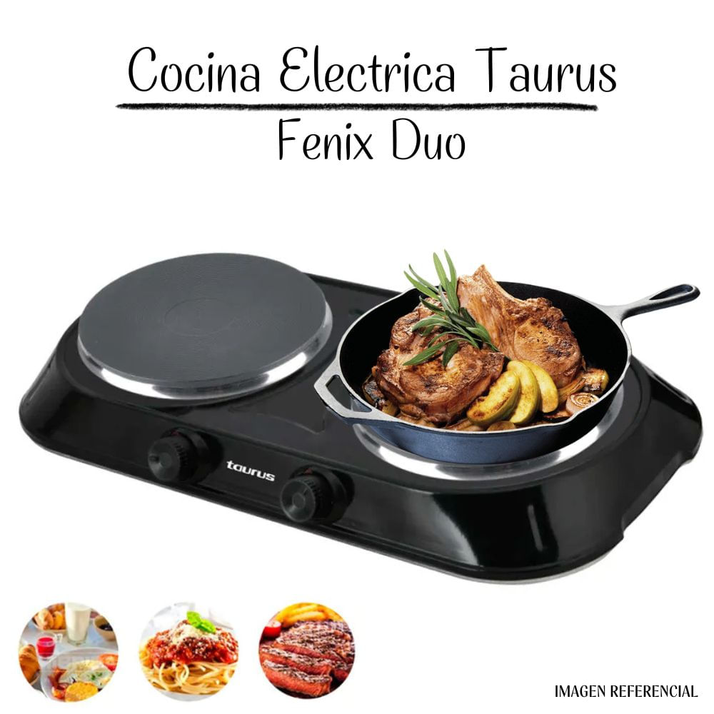 Cocina Electrica Taurus de 2 Hornillas Mod. Fenix Duo