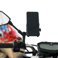 Soporte Negro de Teléfono para Motocicleta para Espejo