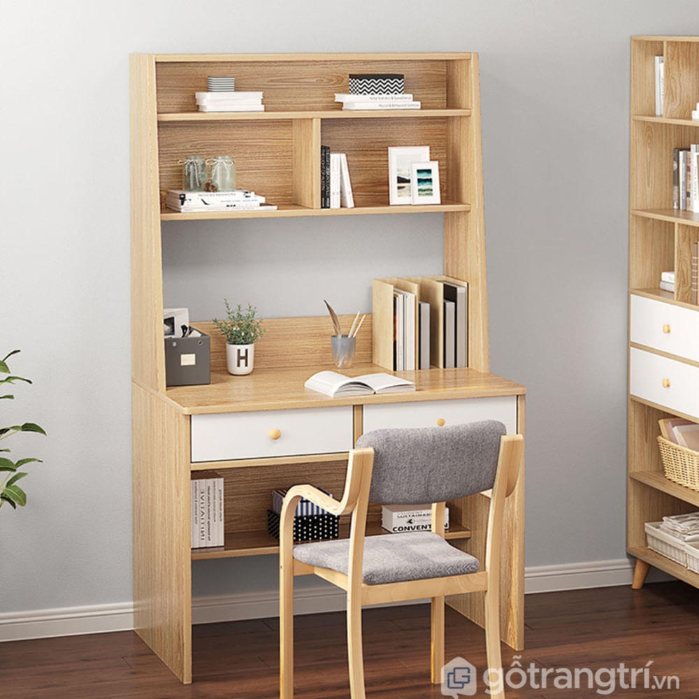 Escritorio Moderno con Estantes Coto Marrón Claro R&R MUEBLES