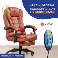Silla Ergonómica con 7 Vibromasajes Premium, Reclinable y Ajustable color Ámbar