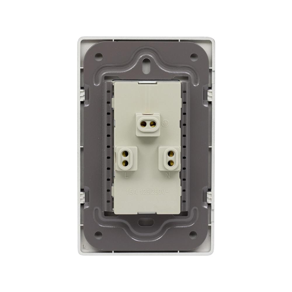 Tomacorriente Doble Universal 2 Polos con Línea Tierra OP-AT-26BL OPALUX