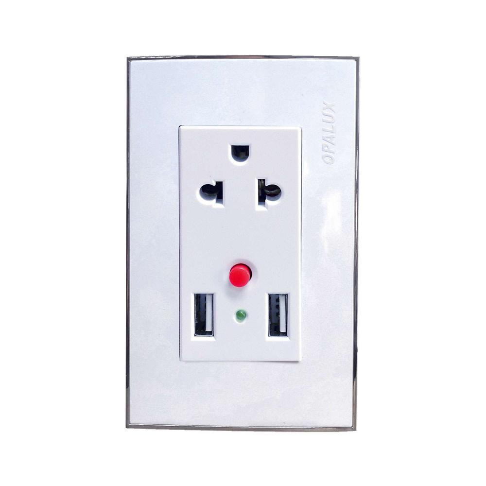 Interruptor + Tomacorriente Universal 15a Op-1213 Opalux