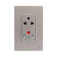 Tomacorriente Universal C/Toma Tierra + USB Doble OP-AT-94SLV OPALUX
