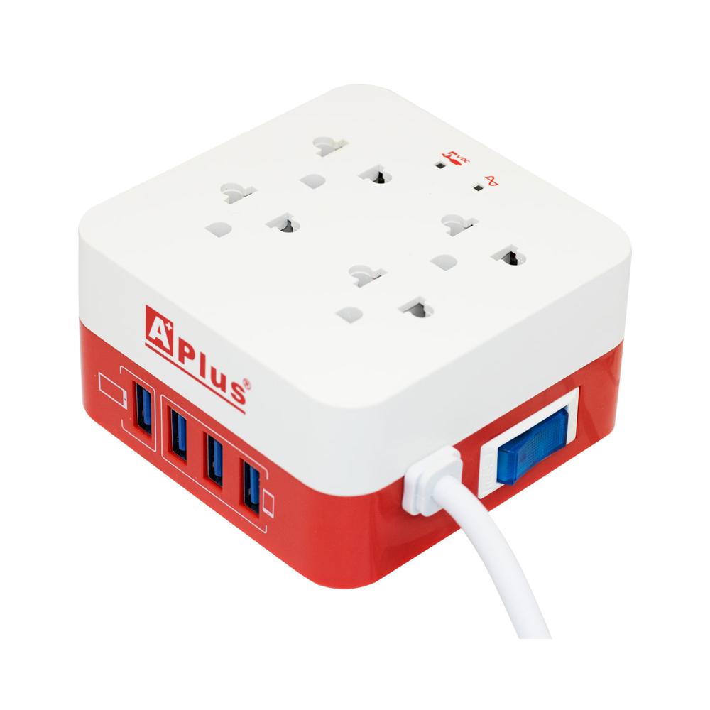 Supresor de Picos 4 Salidas + 4 Puertos USB PLUS-9-10A-12M A+ PLUS