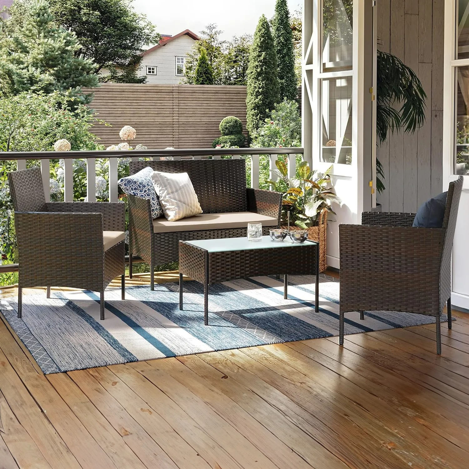 Set Terraza 4 Piezas Positano Café