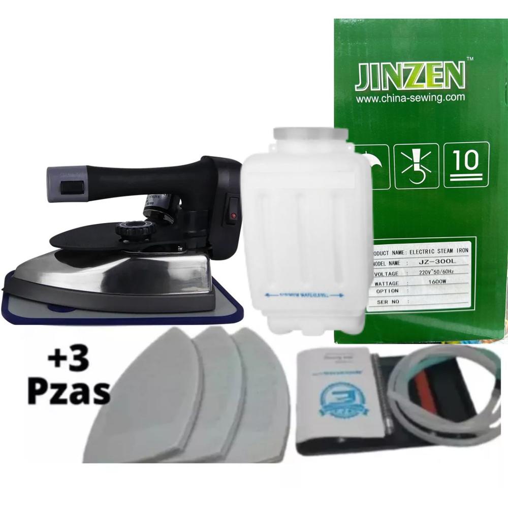 Plancha a Vapor Industrial Pesada Textil 300l 1600w Más 3 Teflones Zapatas
