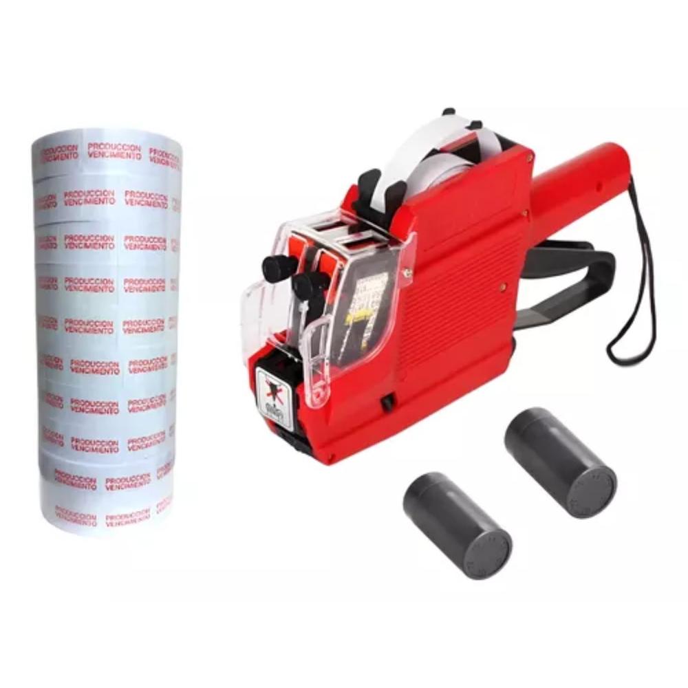 Etiquetadora Mx 6600 de 2 Lineas 10 Digitos Más 5000 Etiquetas con 2 Tintes de Repuesto