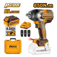 Llave de Impacto Brushless Ingco 20V 850NM  2 Baterías 4.0AH con Cargador CIWLI2085