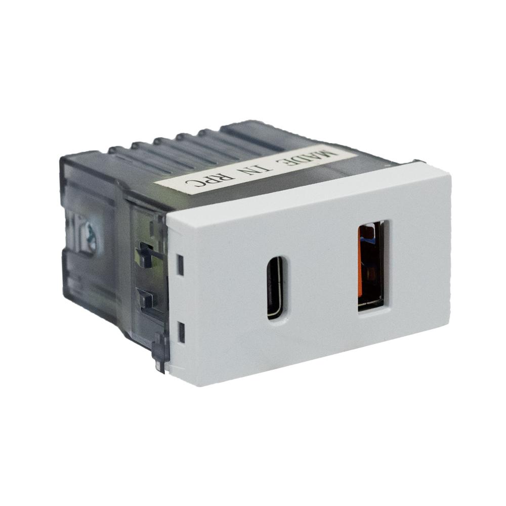 Dado Toma USB + Dado Toma Tipo C K226 OPALUX