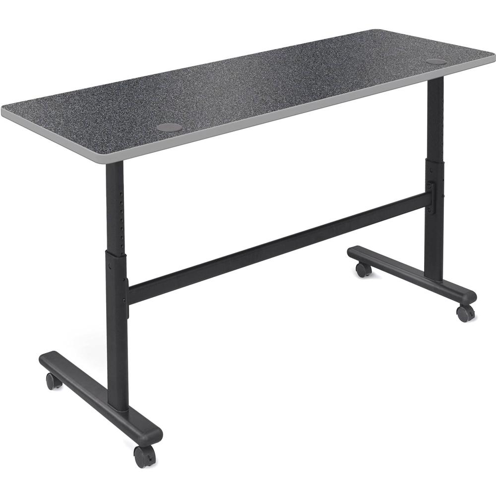 Mesa Flipper Ajustable en Altura Balt (72"" de Largo, Laminado Nebulosa Grafito, Bisel Platino)