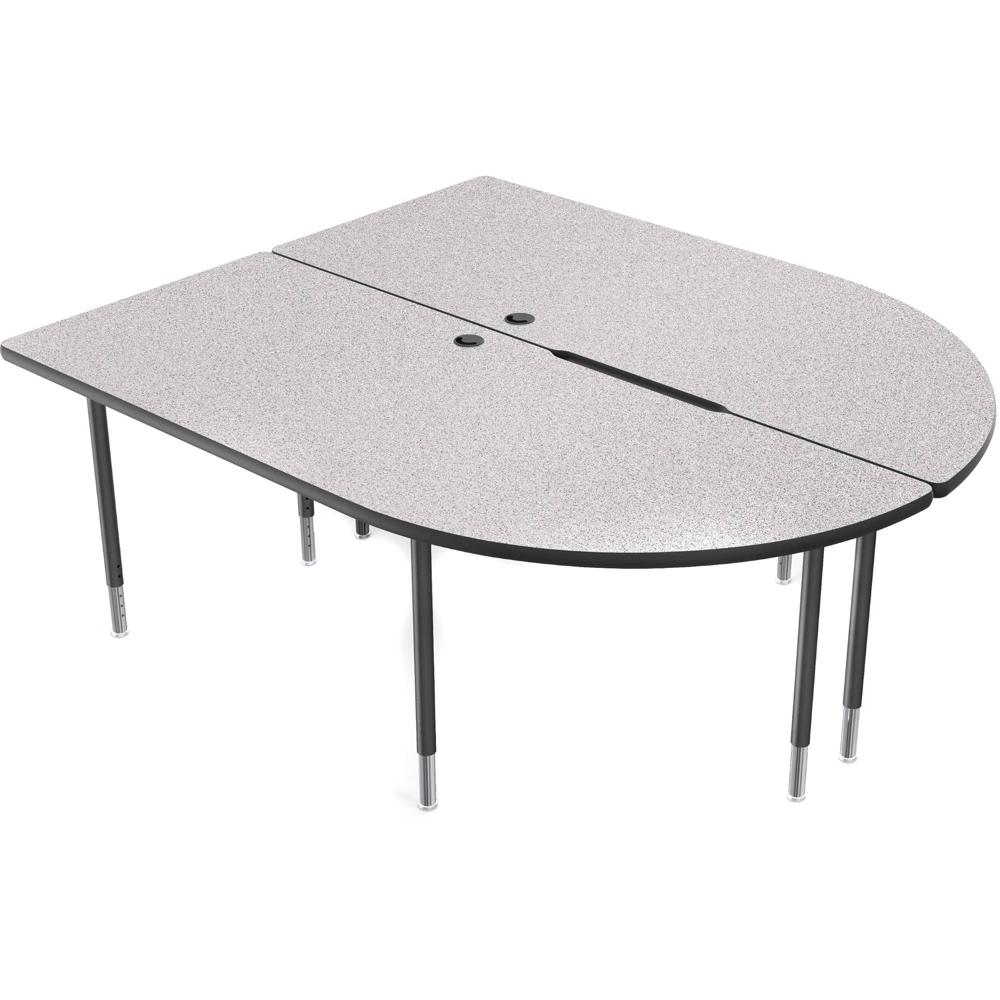 Mesa Multimedia y de Colaboración Balt MediaSpace (Grande Doble, Laminado Nebulosa Gris, Bordes Negr