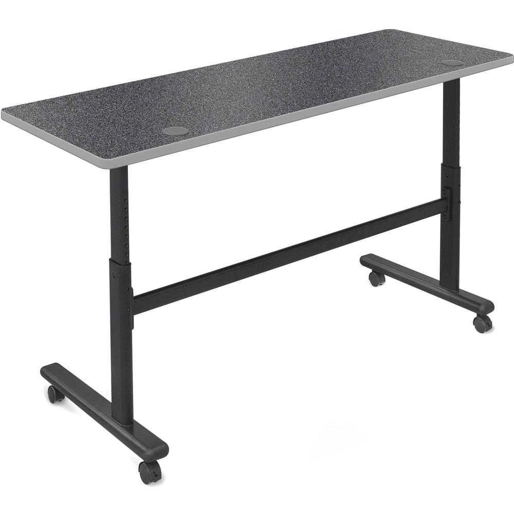 Mesa Flipper Ajustable en Altura Balt (60"" de Largo, Laminado Nebulosa Grafito, Bisel Platino)