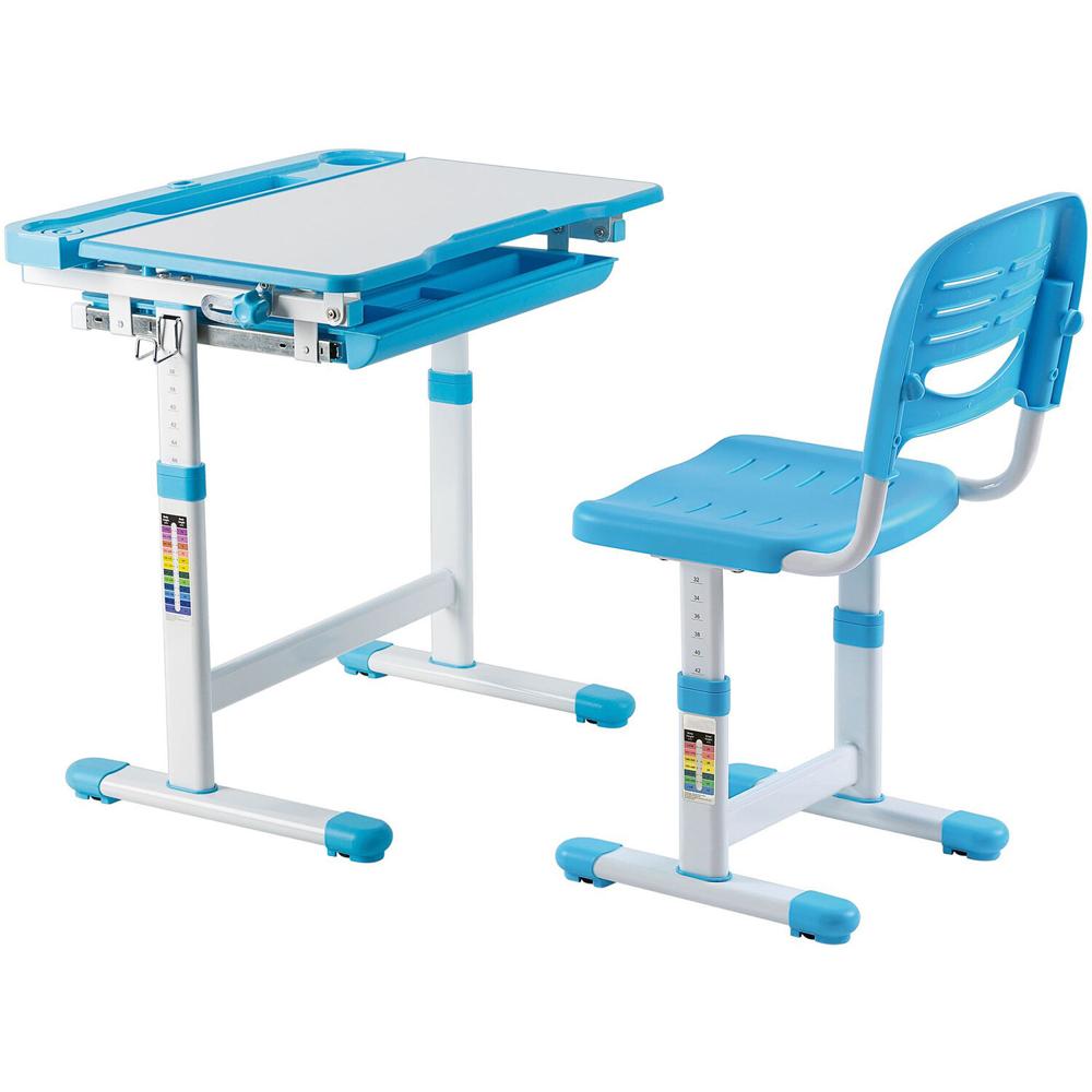 Conjunto de Escritorio y Silla Mount-It! para Niños de 3 a 10 Años (Azul) - Altura Ajustable, Escrit