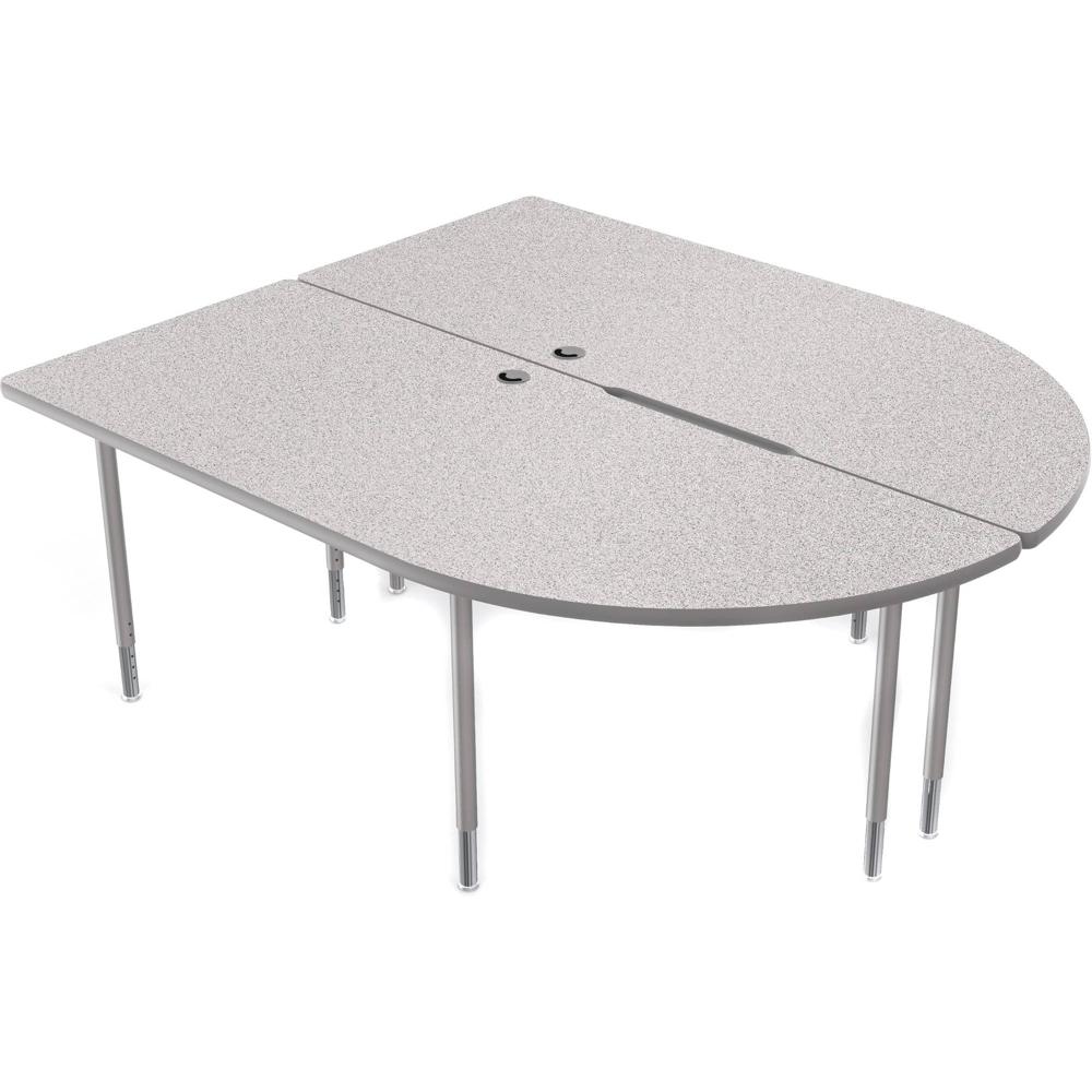 Mesa Multimedia y de Colaboración Balt MediaSpace (Grande Doble, Laminado Nebulosa Gris, Bordes Plat