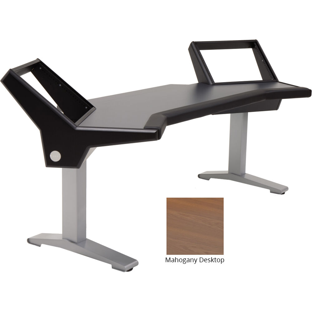 Estación de Trabajo Argosy Halo S Base con Escritorio de Caoba (96.7"") - Estructuras de Pierna de Ac