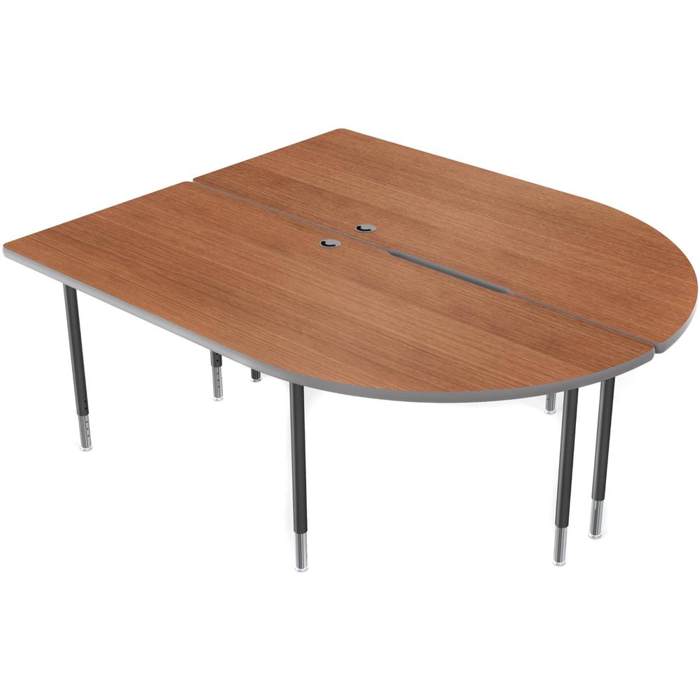 Mesa Multimedia y de Colaboración Balt MediaSpace (Grande Doble, Laminado Cereza Ámbar, Bisel Platin