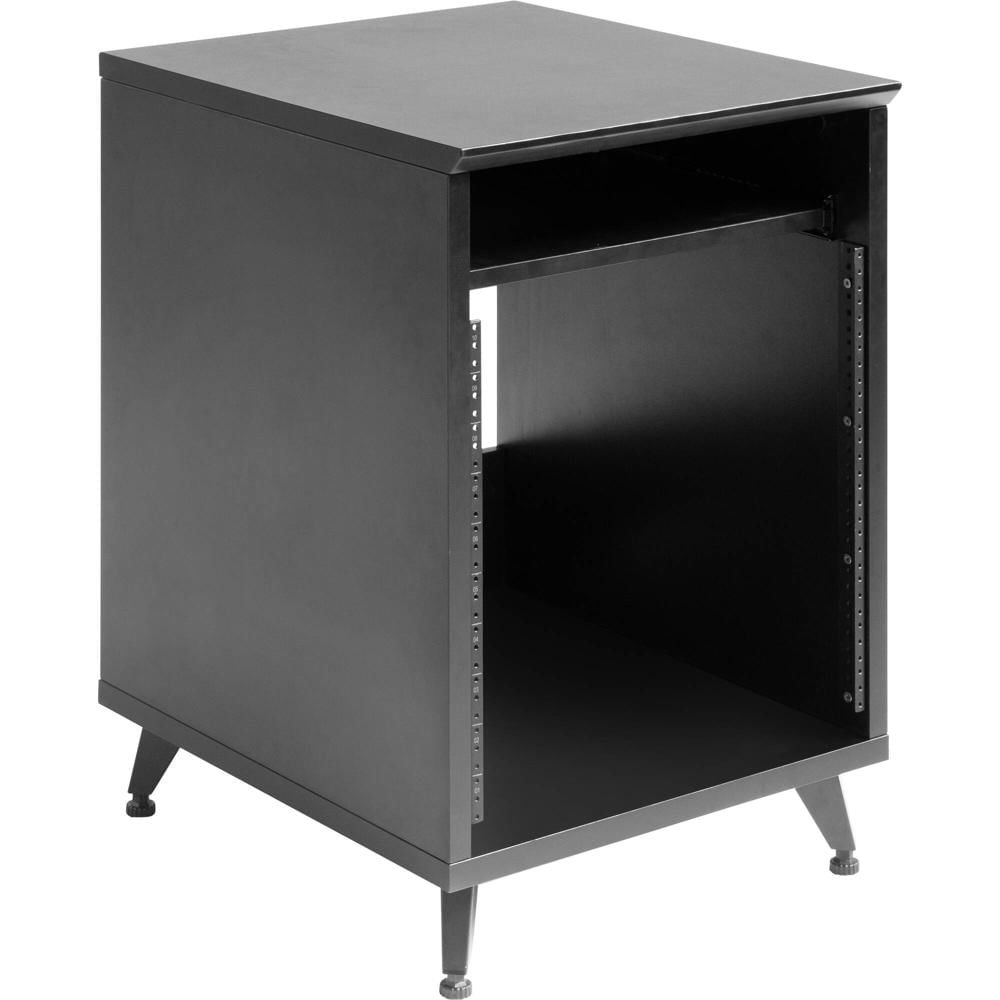 Mesa de Estudio Gator Elite Furniture Series 10 RU (Negra) - Espacio para Preamplificadores, Bandeja