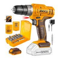 Taladro Atornillador 12V Cdli1218 + Set 30 Puntas Ingco