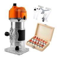 Ruteadora Fresadora Palma 450W + 12 Fresas 6,35Mm Madera ¼