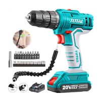 Taladro Atornillador Total 20V+ Bat 2Ah + 21 Accesorios - Combo