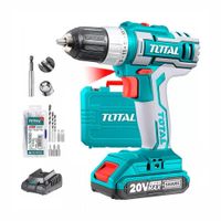 Taladro Atornillador 3/8'' Inalámbrico 20V + 47 Accesorios Total