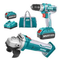 Kit 20V Taladro Amoladora Angular Inalámbrico 4Ah Total - Tckli2009