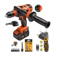 Combo Taladro Percutor 12  Brushless 20V 4Ah  Desarmador Puntas