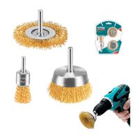 Juego De Cepillos De Alambre 3Pzs Total Madera Metal - Tac310031