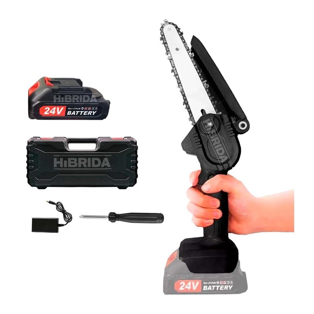 Motosierra Inalámbrica Batería Recargable Cadena Madera - H-Sierra1Bat
