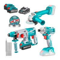 Combo Atornillador De Impacto  Rotomartillo  Amoladora Angular 20V
