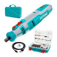 Minitorno Grinder 8V Total Inalámbrico 67 Pzs Usb + Set 420 Accesorios