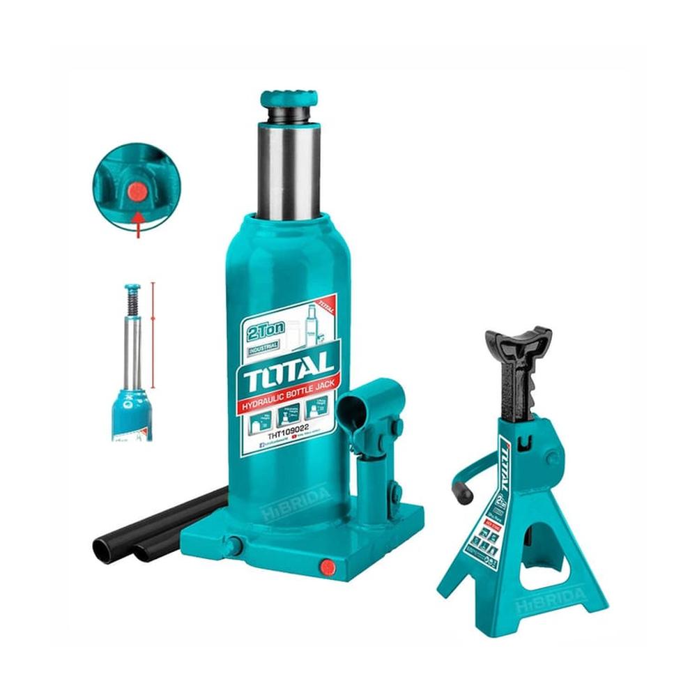 Combo Gata Hidráulica Botella 2Ton + Caballete 2 Ton Auto Total
