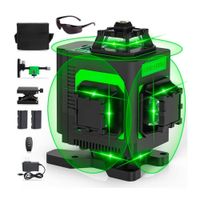 Nivel Láser 3D Verde 12 Líneas 2 Baterías Lente Multiuso Recargable