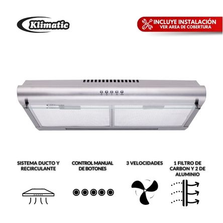 Campana Klimatic IWH101IXG/M Inox 60 cm