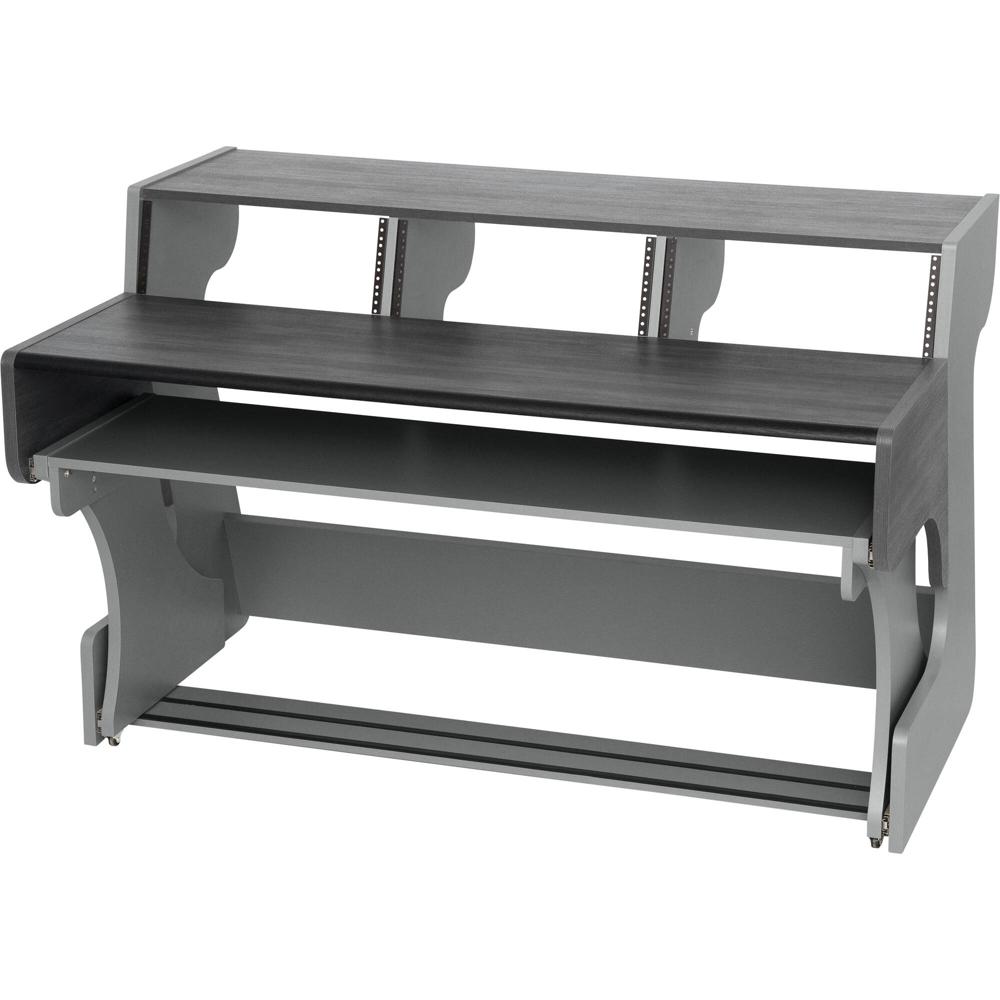 Estación de Trabajo Zaor Miza 88 XL Flex (Wenge y Gris, 62"") - Bandeja Extraíble de Doble Carril, Aj