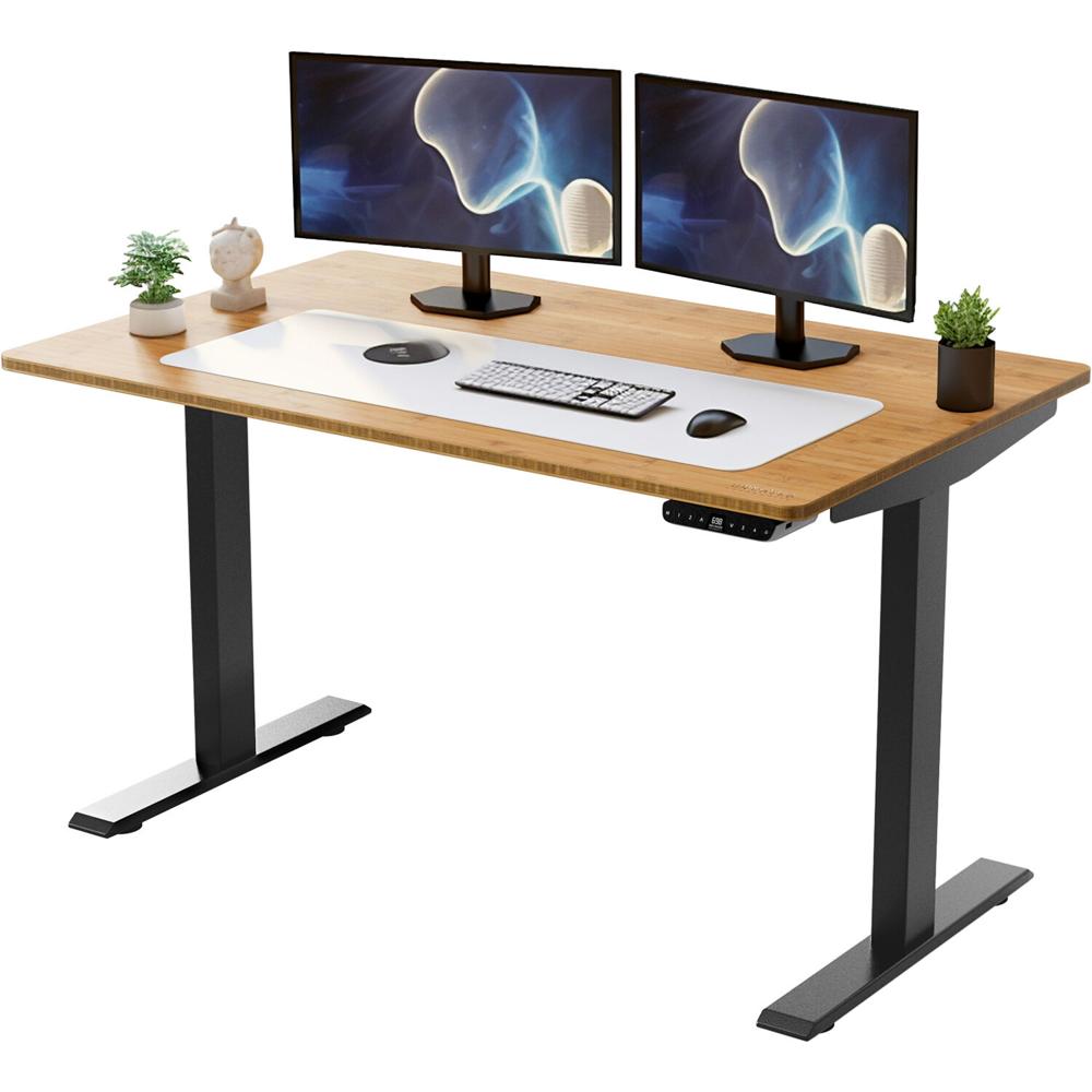 Escritorio de Pie Ajustable Eléctrico Uncaged Ergonomics Rise Up (60 x 30"", Bambú Natural) - Diseñad