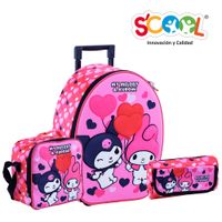 Set Maleta Escolar Scool Ranger Kuromi y My Melody Oficio