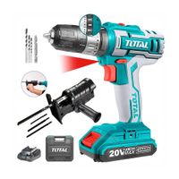 Combo Taladro Atornillador Percutor 20V Adaptador Sierra Caladora