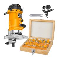 Ruteadora Palma 1/4 Fresadora 500W Set De 12 Fresas 6Mm Tupi