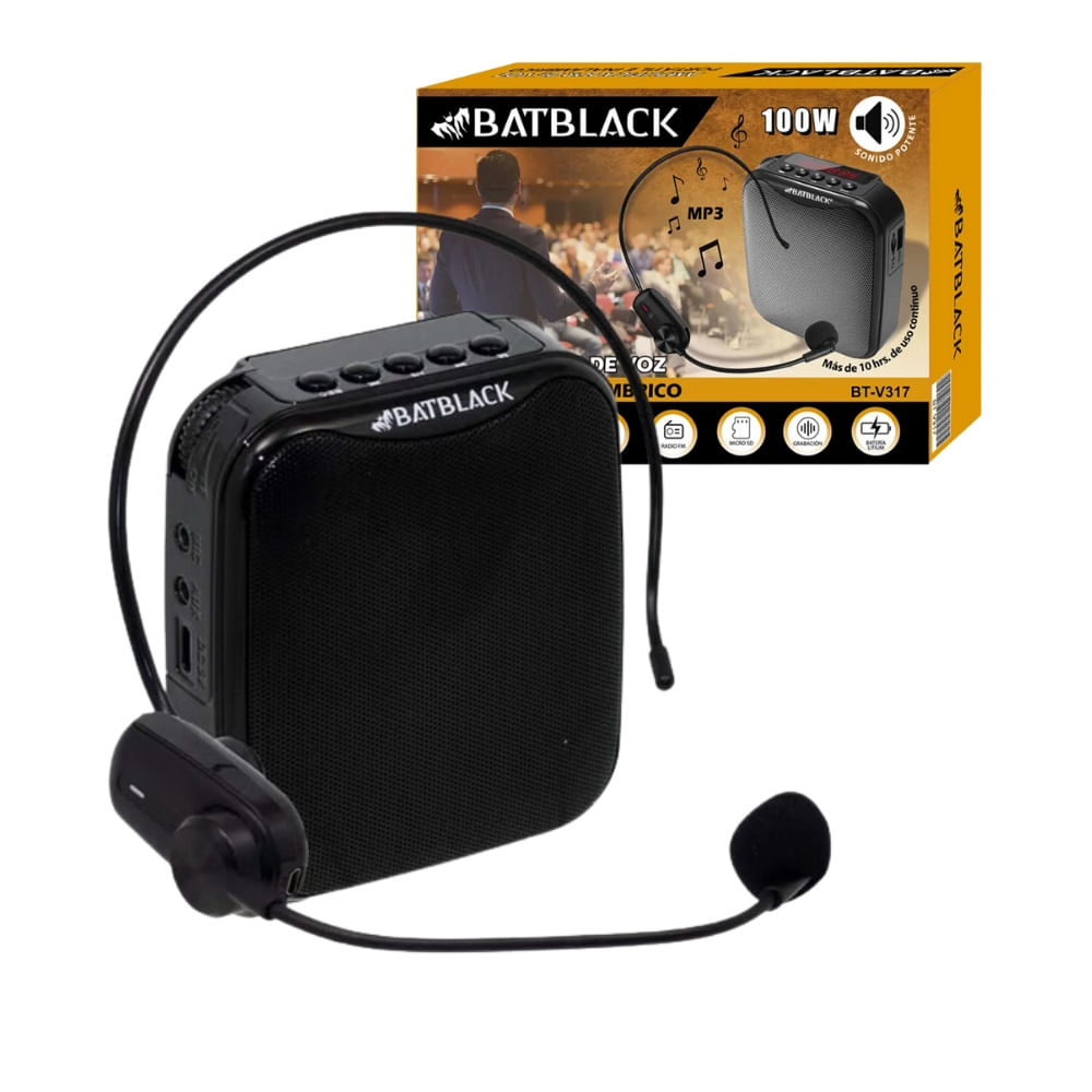Amplificador de Voz Portatil e Inalambrico Batblack BT-V317 Amplificador de Voz Portatil e Inalambrico Batblack BT-V317