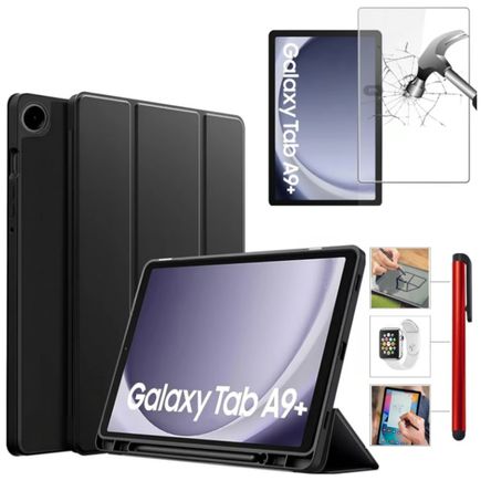 Funda Imantada + Mica Protector + Lápiz Touch p Samsung A9+ A9 plus 11