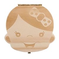 Caja De Dientes De Leche Para Bebé Niña De Madera